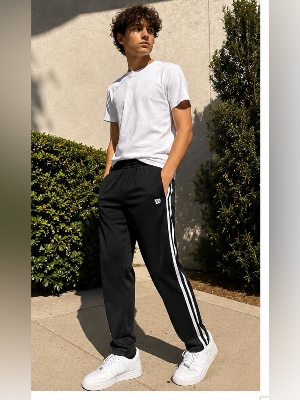 Wilson Black Jogger with White Stripes